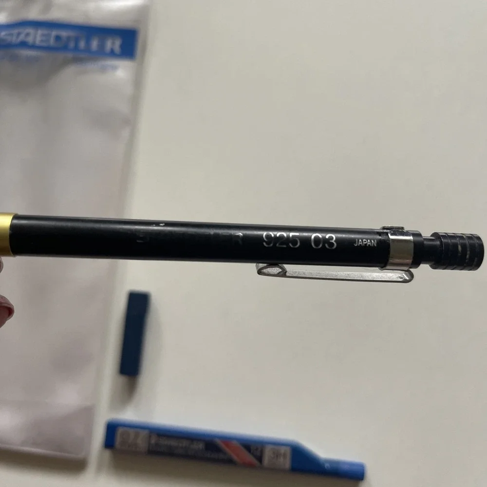 .5mm Staedtler Drafting Pencil‎ 925 03 Assembled in Japan Black w/ Gold Band